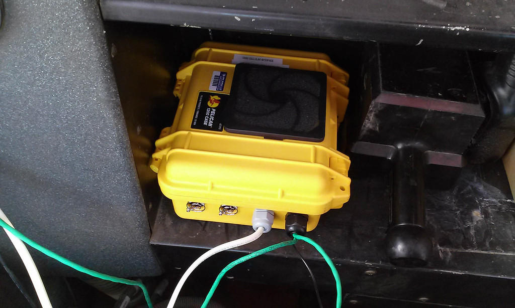 Cabu Communications Gateway installed behind operator's seat