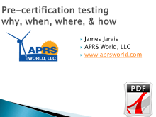 Pre-certification testing: why, when, where & how
